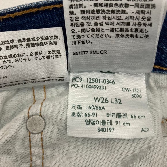 Levi's 501 Straight Leg Jeans Size 26 x 32 Oxnard Athens Button Fly 100% Cotton - Picture 13 of 15